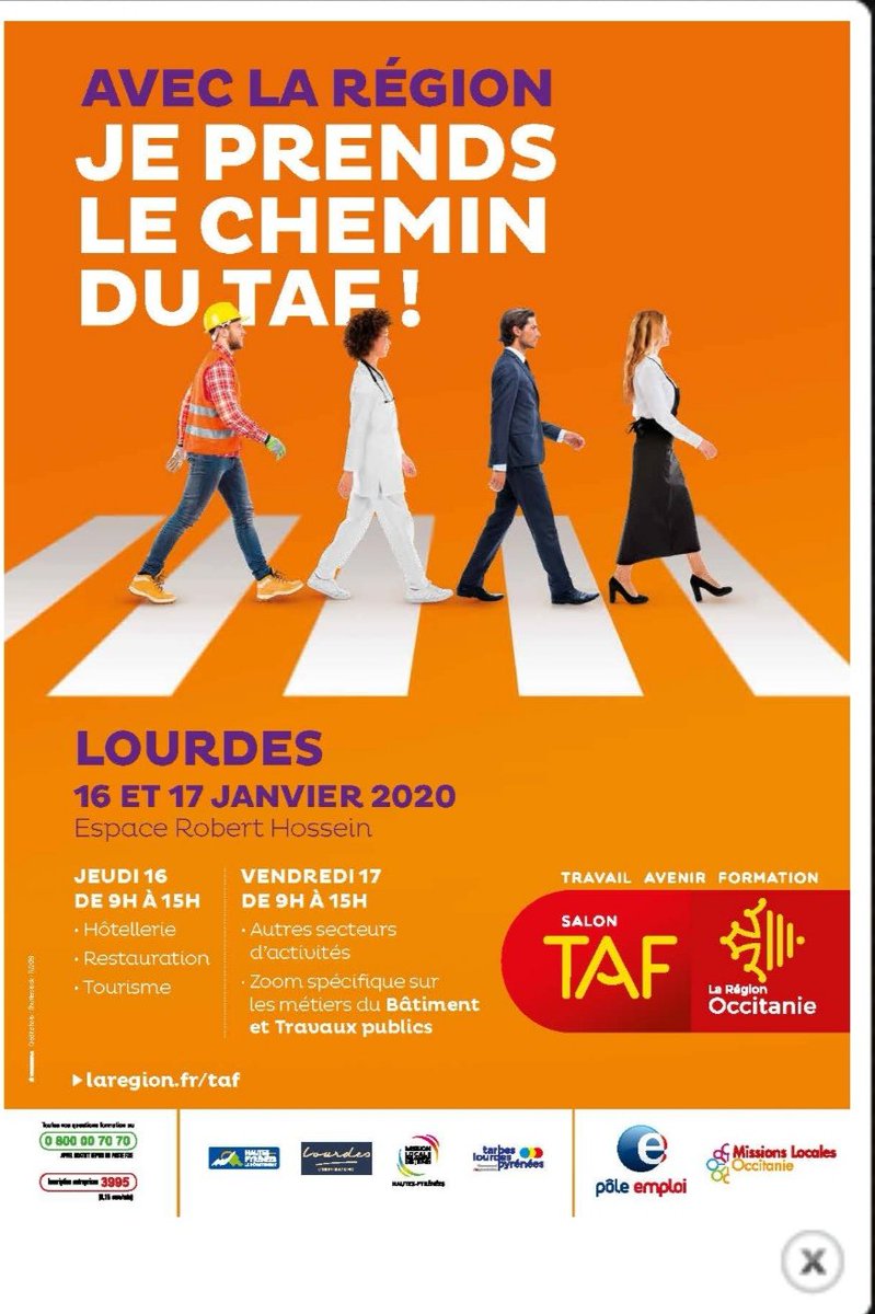 ChrisNadalPE's tweet photo. #AvecPôleEmploi #recrutement #ActivEmploi #Lourdes #Forum
@pole_emploi @Poleemploi_oc
@Occitanie Rdv au #TAF de Lourdes 🗓 16 et 17 janvier ⌚ 9h-15h Espace Robert Hossein
https://t.co/dMBY7JUccT https://t.co/rXQ0jUkCvu