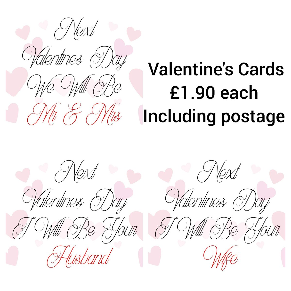 Valentines cards £1.90 each free Postage Facebook.com/breakthrudesig… #handmade #valentines #valentinescards #valentinescard #cardsforsale #cardsforhim #cardsforher #valentine #love #weddingcards #wedding #weddingcard
instagram.com/p/B7O_iMhhM7Z/…