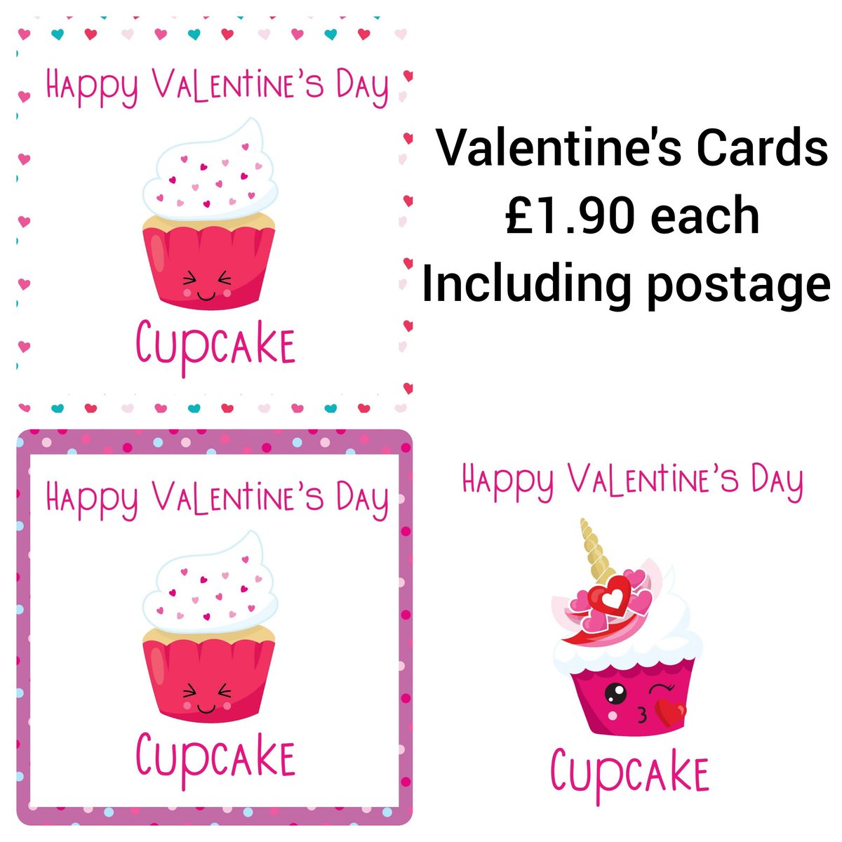 Valentines cards £1.90 each free Postage Facebook.com/breakthrudesig… #handmade #valentines #valentinescards #valentinescard  #cardsforsale #cardsforhim #cardsforher #valentine #cupcakes #loveyou #love
instagram.com/p/B7O_Il4hUeW/…