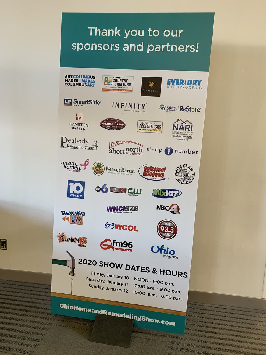 A big shoutout to all of our 2020 Ohio Home + Remodeling Show partners + sponsors! We thank you for your participation and support in making this show such a success! #OhioHomeShow #OhioHomeAndRemodelingShow
