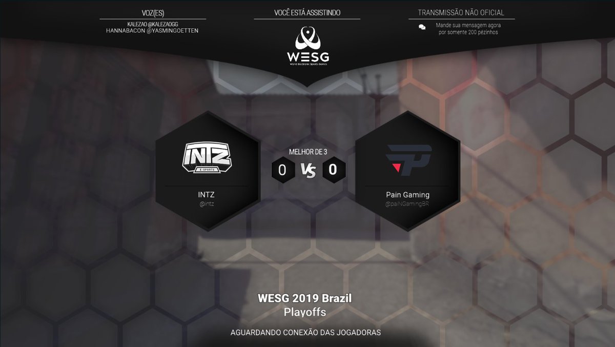 kalezao's tweet image. CONTINUAMOS AO VIVO!! AGORA VAMO DE @intz vs @paiNGamingBR para FINAL da WESG Fem?

📺 twitch.tv/kalezao
⏱️ AGORA!!!!
🎙️ @kalezaogg &amp;amp; @yasmingoetten