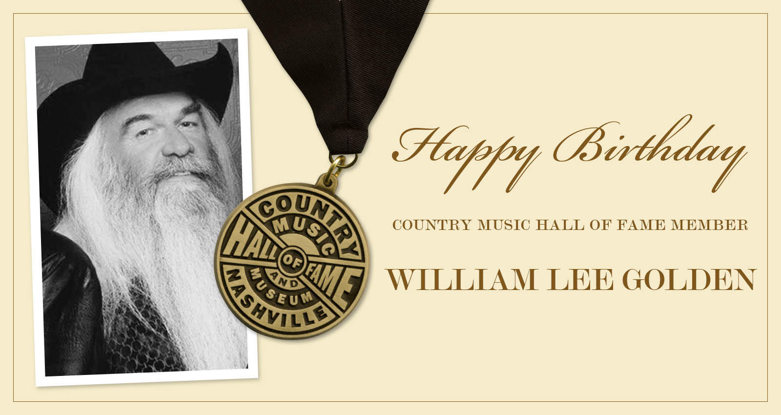 Help us wish Country Music Hall of Fame and member William Lee Golden a very Happy Birthday! 