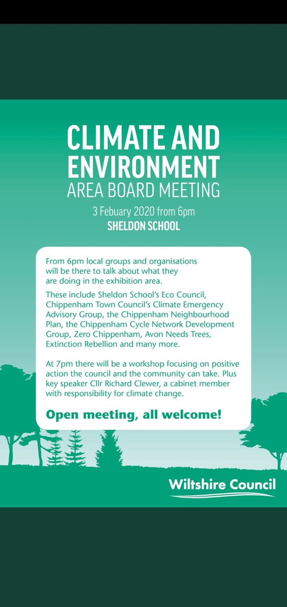 Chippenham and surrounding villages peeps - come to this event and have your say on what action we need to take in the climate emergency. (I'm helping to organise the event)