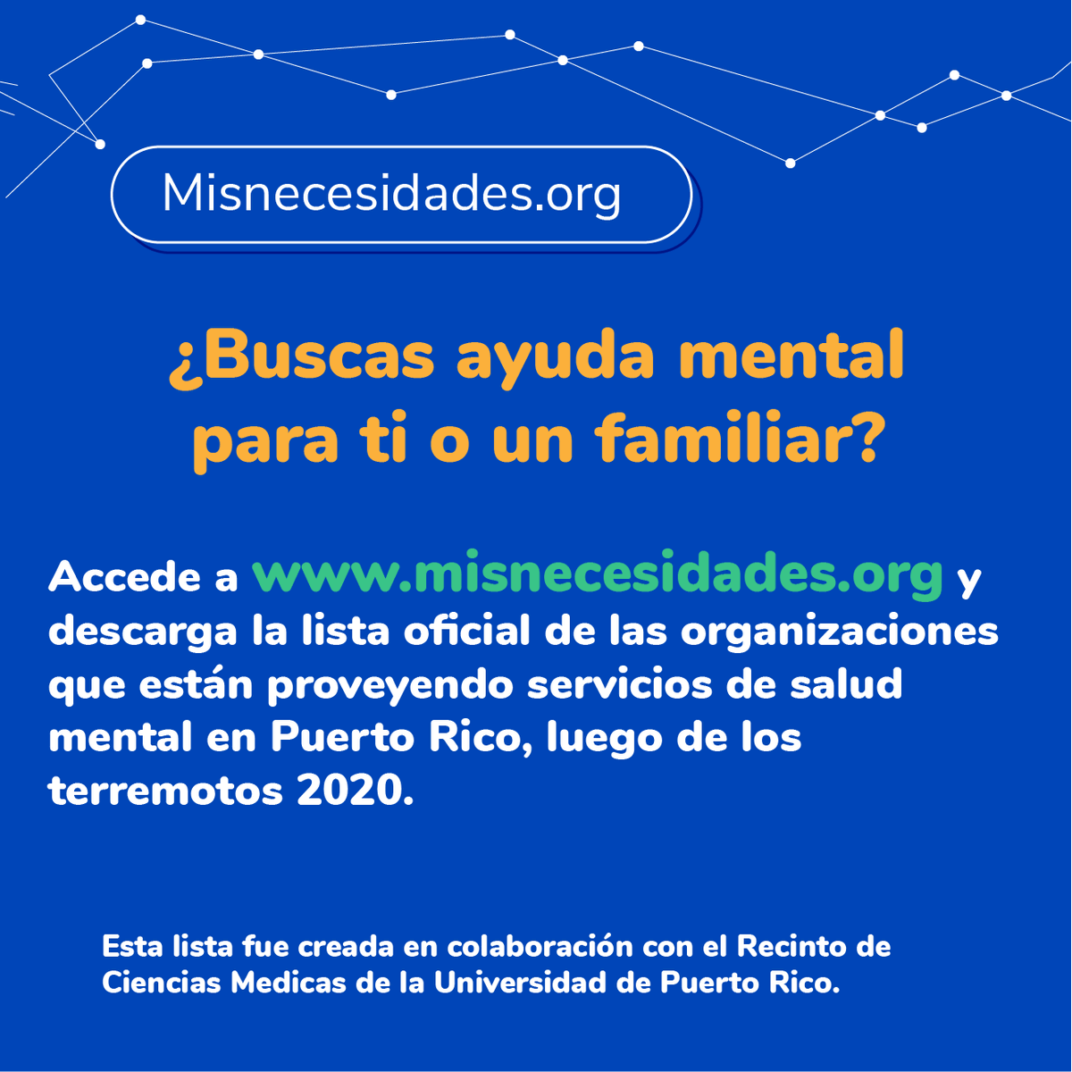 sociants's tweet photo. ¿Buscas ayuda mental para ti o un familiar?, accede a https://t.co/nkoEuiM6IW y encontrarás la lista de las organizaciones que están proveyendo servicios de salud mental en Puerto Rico.
#EstadoDeEmergencia #PRUnido #Sociants #PuertoRico #recoverydisaster #TemblorPR https://t.co/6AmVR7o23x