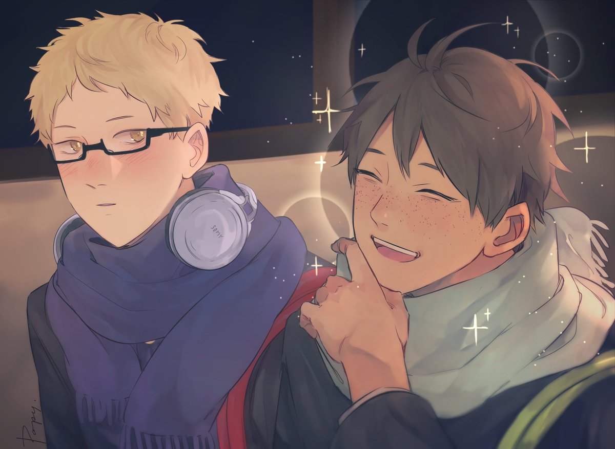 unseen footage of Tsukishima falling in love for the 97th time with Yamaguchi!! I mean if I've been crying over his beautiful soft and angelic laugh for two days I can't imagine how it is for Tsukki 😳💓 these 20 seconds of tsukkiyama were worth all the wait

#haikyuu