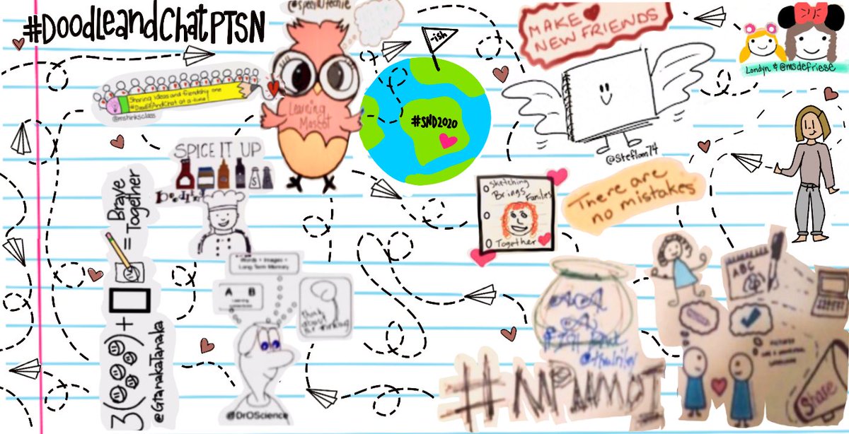 ♥️ I get by with a little help from my #DOODLEANDCHAT FRIENDS‼️💯

#PassTheSketchnote #DoodleAndChatPTS #WorldSketchnoteDay #SNDay2020 #PLF

@specialtechie @KMillerSAIL @DrOscience @PTSketchNote