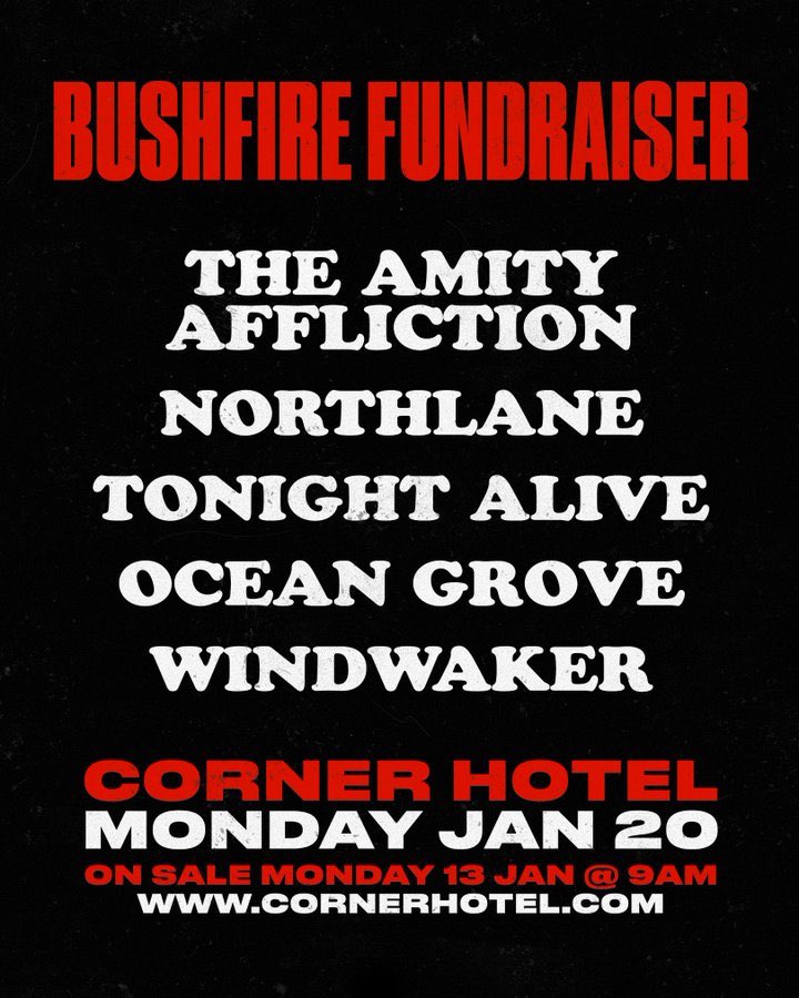 Stand with us in defence and support of our beautiful, burning country. 

On sale now: 
tonighta.live/bushfirefundra…