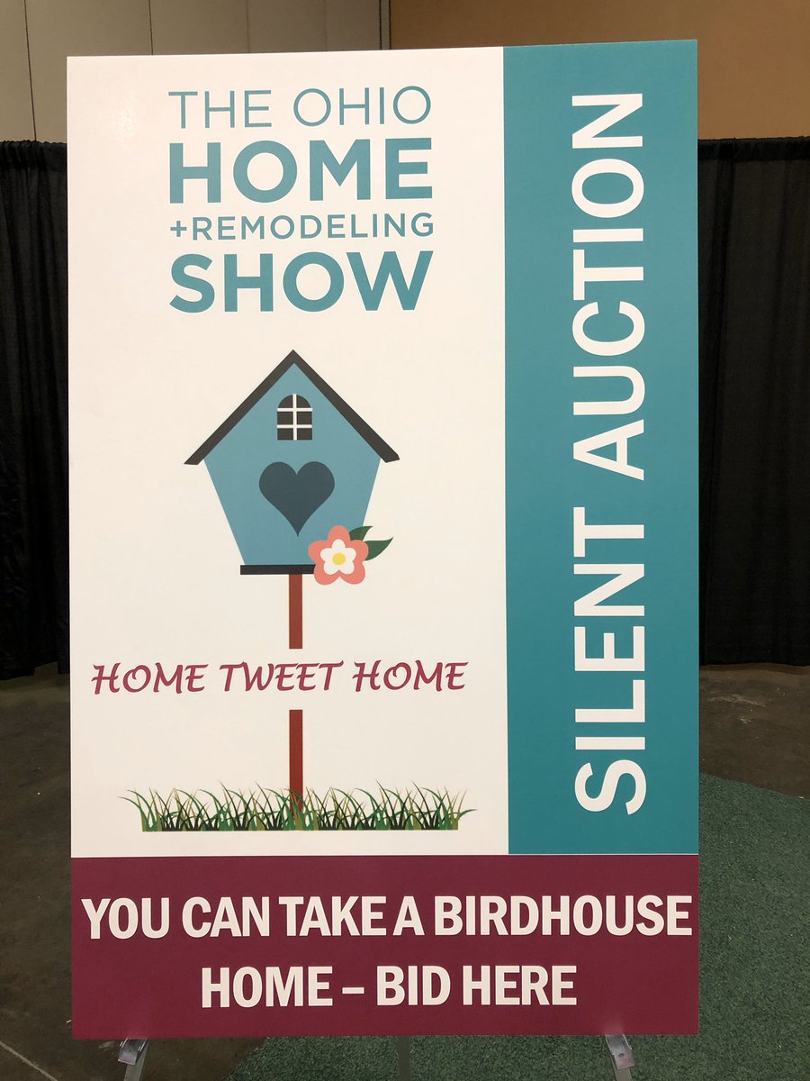 Don’t forget to stop by the #hometweethome display near the entrance of the show and bid on your favorite birdhouse! All proceeds will be donated to the <a href="/SusanGKomen/">Susan G. Komen</a> 🐦 #ohiohomeshow #ohiohomeandremodelingshow #birdhouse