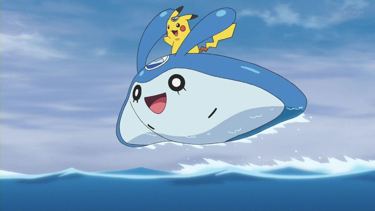 あず Sur Twitter 地味にゴウのタマンタが可愛かったと思うの やる気なさげなジト目でレースに参加してるタマンタちゃん可愛い かと思えばピカチュウを乗せてくれる優しい子なのもいいよね しかしマンタインサーフならぬタマンタサーフだなコレ アニポケ