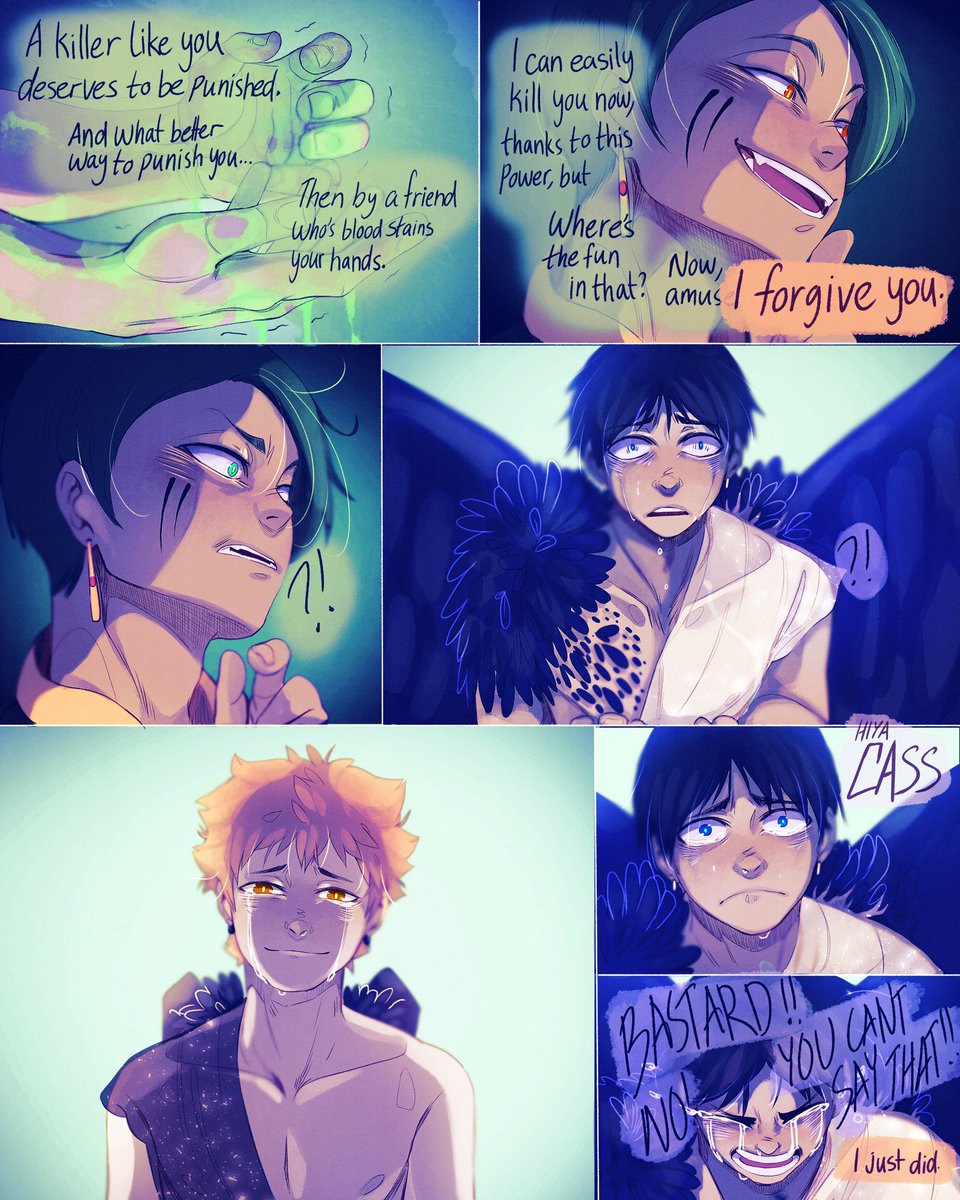 [HQ wingedAU] Loss Of Wings 
//blood// (part 2/2) 