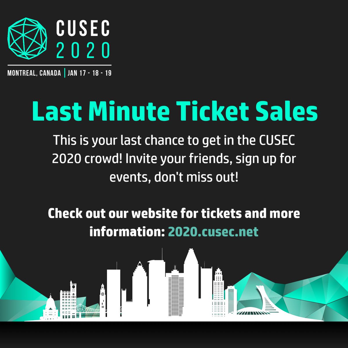 cusec's tweet image. Only a few days out and we have one last round of last minute ticket sales! Let your friends know 😁