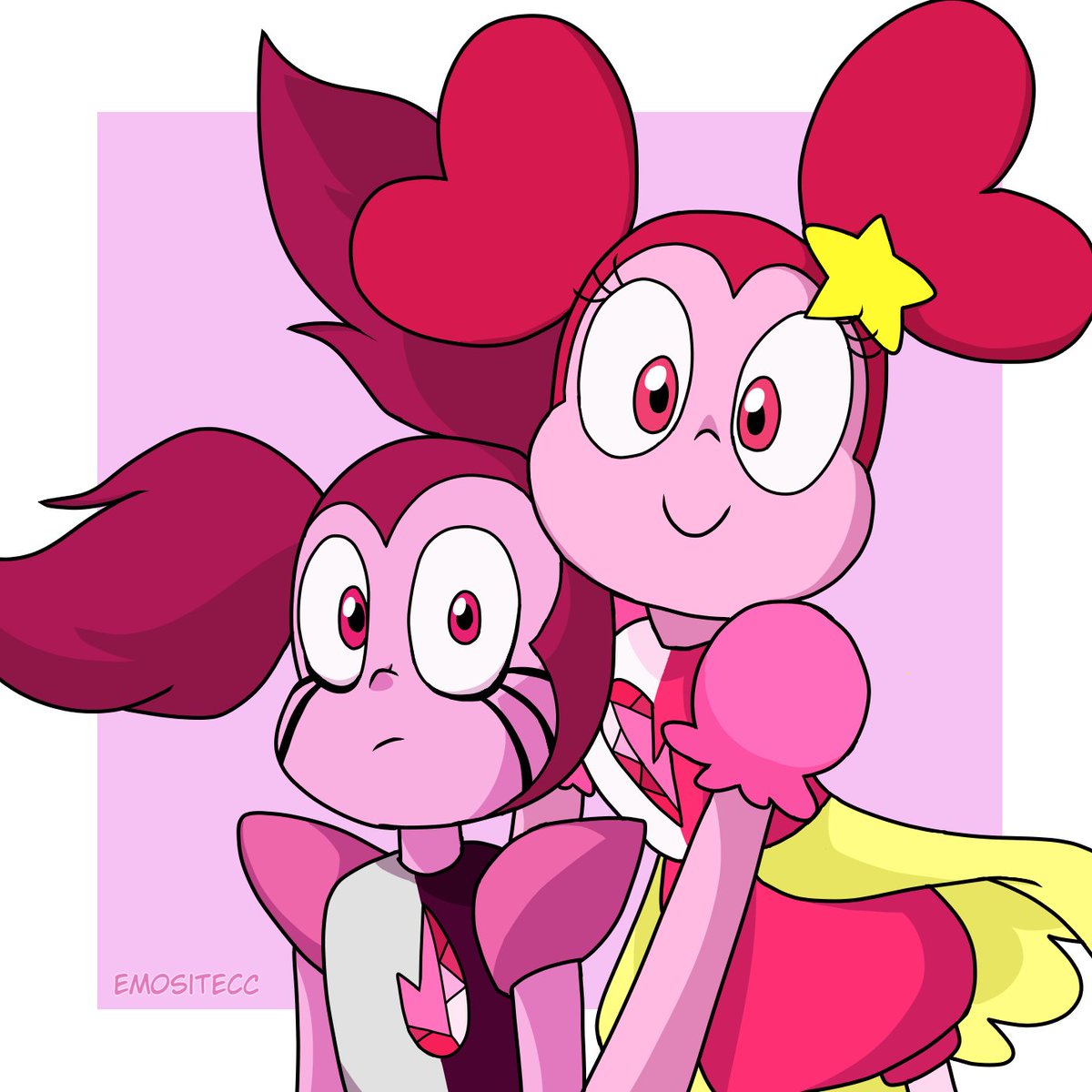 NSFWPinkTwins's tweet photo. ❤️AU where Pink Diamond had two spinels but brought one with her
❤️Will only be Spinsy and Spinny At the same time
❤️Fine with any kinks as long as it isn't feet or anything gross (scat, piss, gore, etc)
❤️Can be Spinsy and Spinny's fusion if you want me to be
❤️Subby gurls https://t.co/FvW5duoifZ