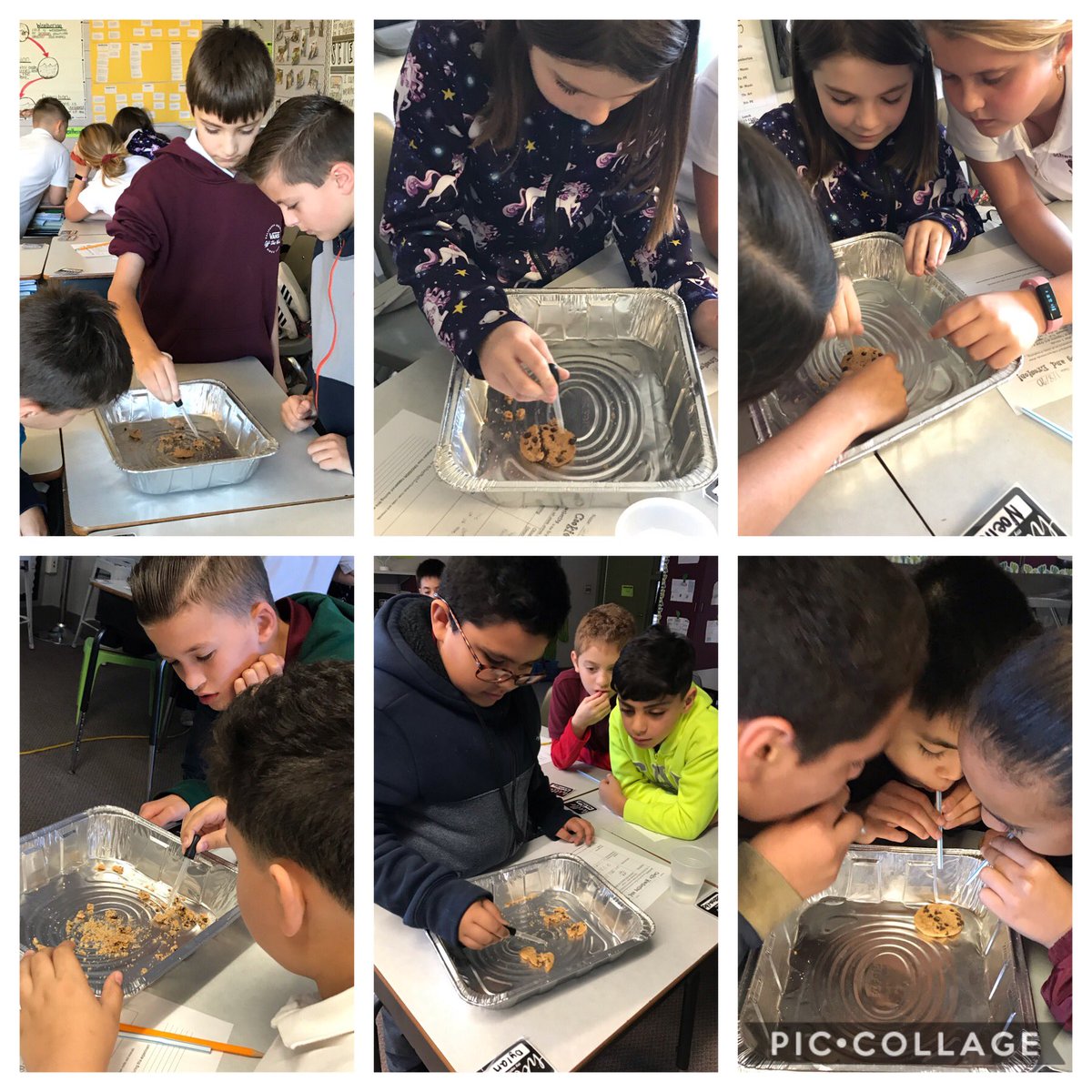 Ndavis961's tweet photo. Earlier this week our 4th graders used cookies as “rocks” to investigate Weathering and Erosion! 🍪🍪🍪 @SchwarzkopfElem https://t.co/9Vgl5bIV9L
