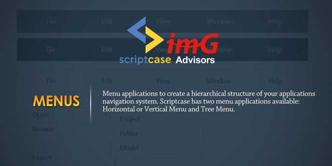 ScriptcaseI's tweet image. #Menu applications to create a hierarchical structure of your #application #navigation #system. @ScriptcaseI