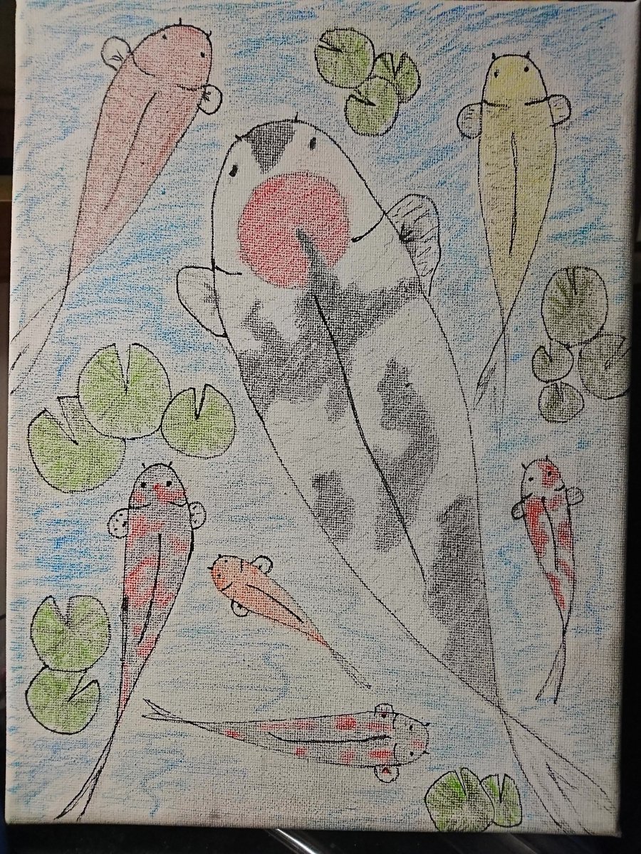 Swishrelic's tweet photo. Cant draw, but I like drawing Koi Carp. #Fish #Canvas #FirstTimeArt #Pencil #Pen https://t.co/GFDqljkpyR