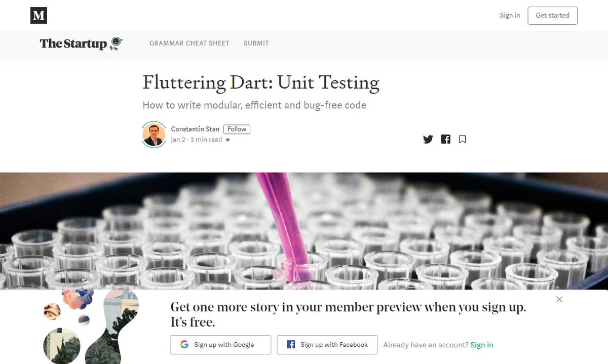 Devcide1's tweet image. Fluttering Dart: Unit Testing
#tests #callbackfunction #setup #randomnumber #pub #development
via @medium
☛ amp.gs/DUXe