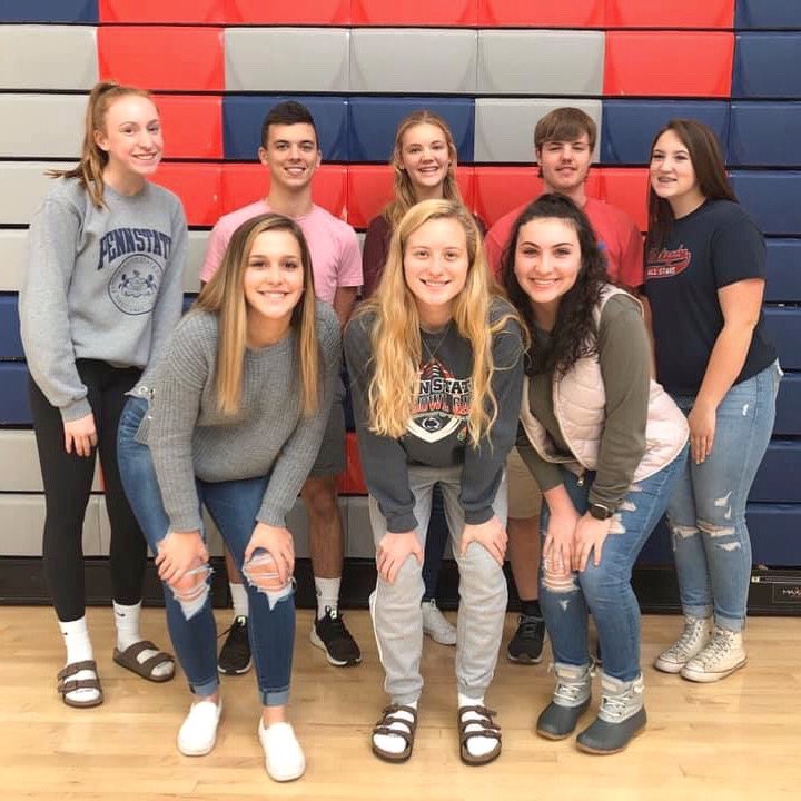 The Huntingdon CHAMP captains for 2020 are
Front row: Lexie Fagan, Allie Troup (2nd year captain), and Sofia Dinardi (2nd year captain) 
Back row: Savanna Fiscus, Luke Brown, Carly McKellop, Brady Handy, Haidyn Carlin, and Mary Tietjens (not pictured) 
 #YouWillBeFound