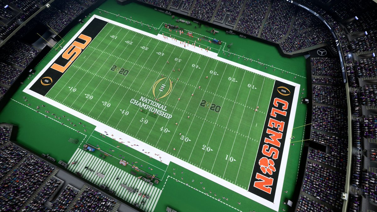 D105Mod's tweet image. Tomorrow is the final College Football gameday of the season! Should be a thriller in New Orleans. In our FREE Madden 20 mod, you can play this game just like you could with the old college games growing up!