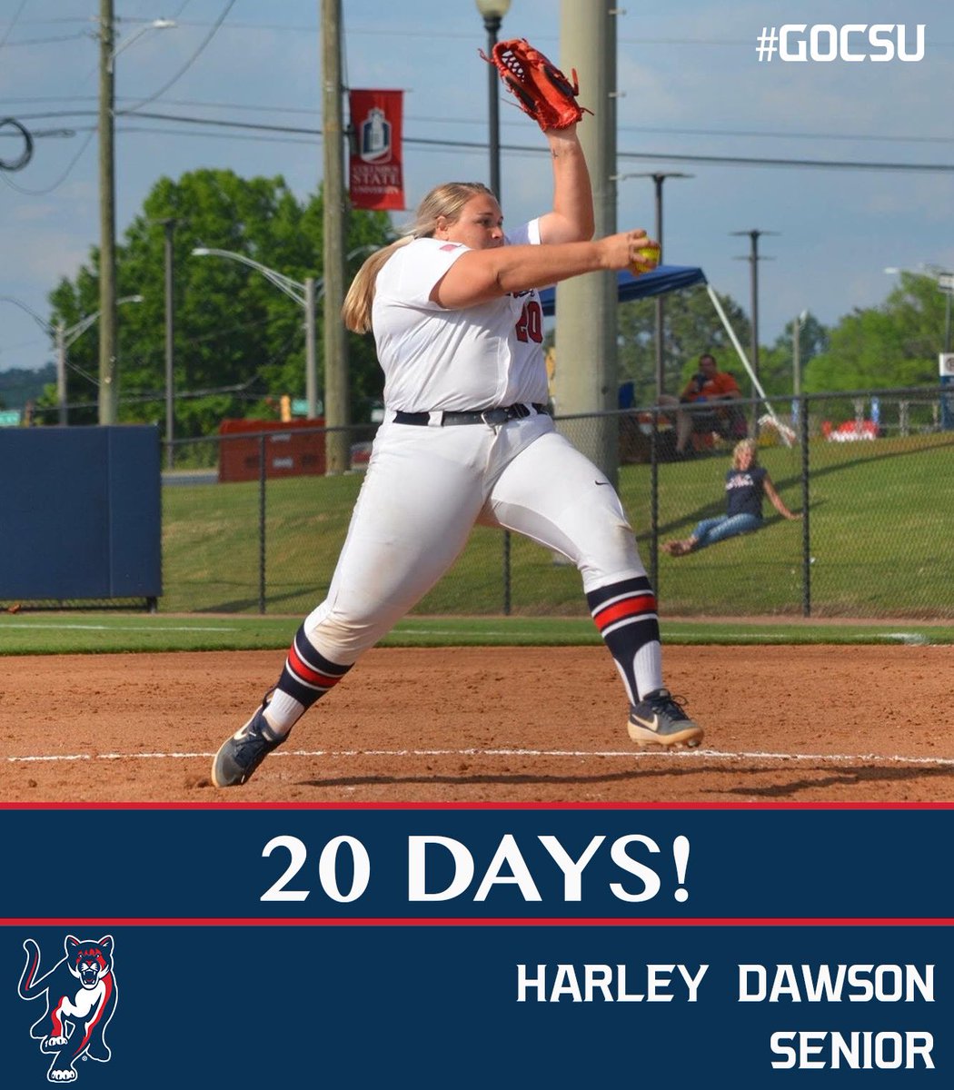CSUCougarsSB's tweet photo. Senior @harleydawsonn season will begin in 2️⃣0️⃣ days. Get used to seeing that number. #cougs2020 https://t.co/w4vnsfT3iq