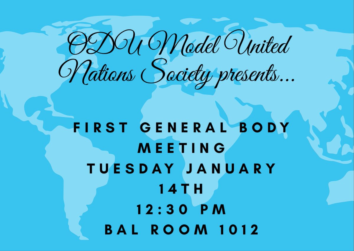 Join us this Tuesday for our first general body meeting of the decade! #ODU20 #ODU21
#ODU22 #ODU23 #ODU