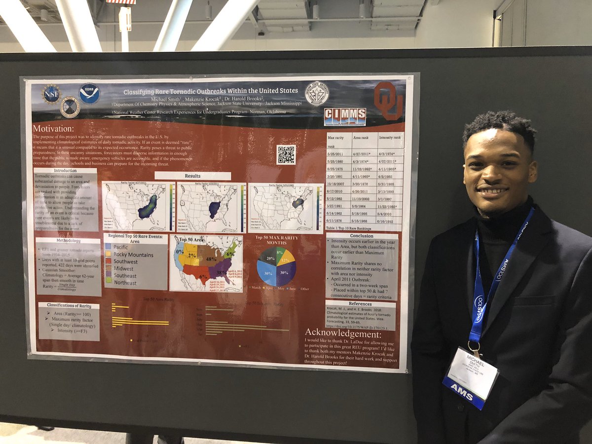 CIWRO_'s tweet photo. @UofOklahoma & #CIMMS researchers presented on several topics - including tornadoes and #TORUS19 during the student poster session if #AMS2020.
https://t.co/axpJEafN7z https://t.co/nO1DR37mFY