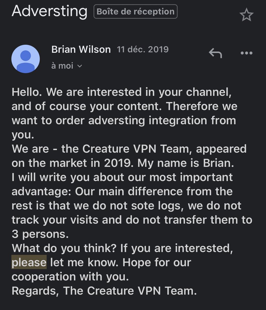 Yanteh_'s tweet photo. ALERTE 🚨 

La nouvelle mode des hackers, se passer pour une nouvelle marque et contacter des youtubers pour tester leur logiciel, une fois installé, vous êtes fichû, j’ai failli accepté mais grâce à vous j’ai sû que c’était du hack, merci de RT &amp; FAV pour aider ! https://t.co/LEGAOcNmzU