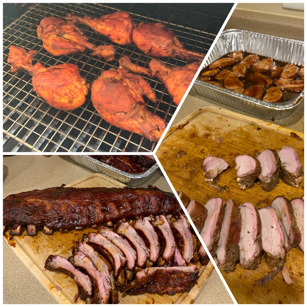 DanSalas19's tweet photo. Can’t get enough of my @LouisianaGrills LG900. Cooked some ribs, pork tenderloins and drumsticks this weekend 😋👌🏽🍗🐖 #Smoking #LG900 #LouisianaGrill #Pork #Ribs #Tenderloins #Drumsticks https://t.co/3UUxuWDelJ