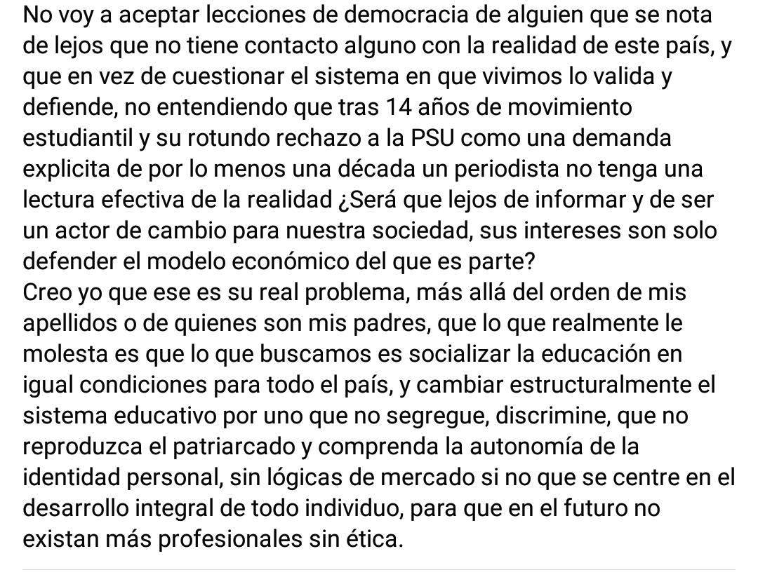vic_chanfreau's tweet photo. Respecto a las atribuciones que se da Daniel Matamala de hablar libremente de mí y mi familia, dejando de lado lo político y la discusión educativa. https://t.co/6VhyB0I8XJ