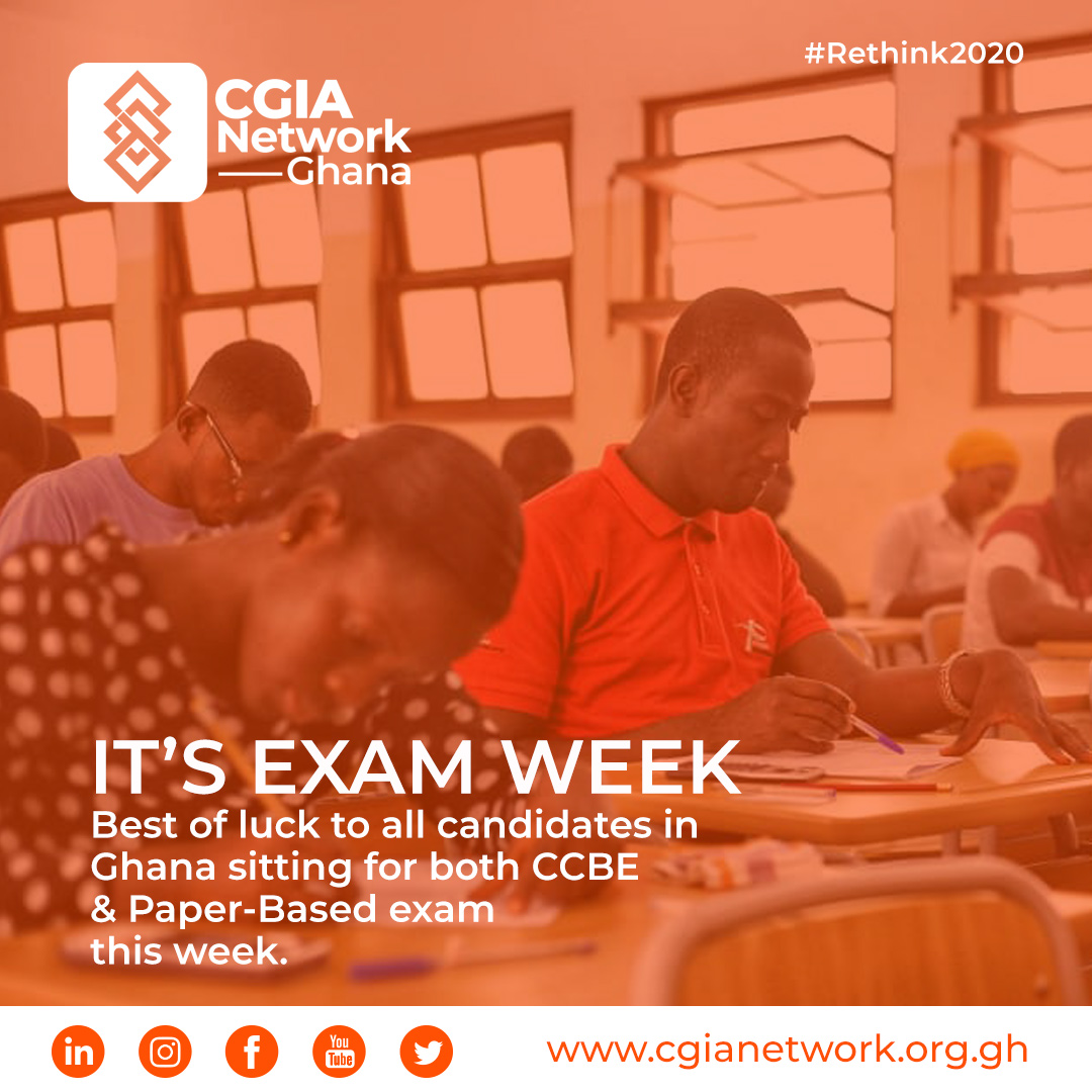 thepaulfrimpong's tweet photo. #ExamWeek Best wishes to all candidates in Ghana sitting for either the CCBE or Paper-Based exam. Let's make it happen. #cgiaexam #ccbe #cgiainstitute #cgia #rethink2020 #bestwishesinyourexam #cgiaghana #cgianetworkghana @cgiaghana @cgia_institute https://t.co/SRpH2De86c