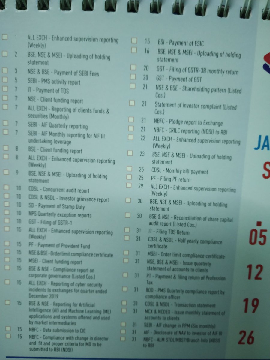 flyingcalls's tweet photo. Just got #Secmark table calendar with lot of information. https://t.co/53ygUGPlyR
