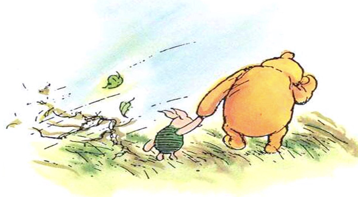 They got up; and when Piglet had sat down again, because he didn’t know the wind was so strong, and had been helped up by Pooh, they started off. By the time they got to Kanga’s house they were so buffeted that they stayed to lunch. ~A.A.Milne #MondayMotivation #storm #wind
