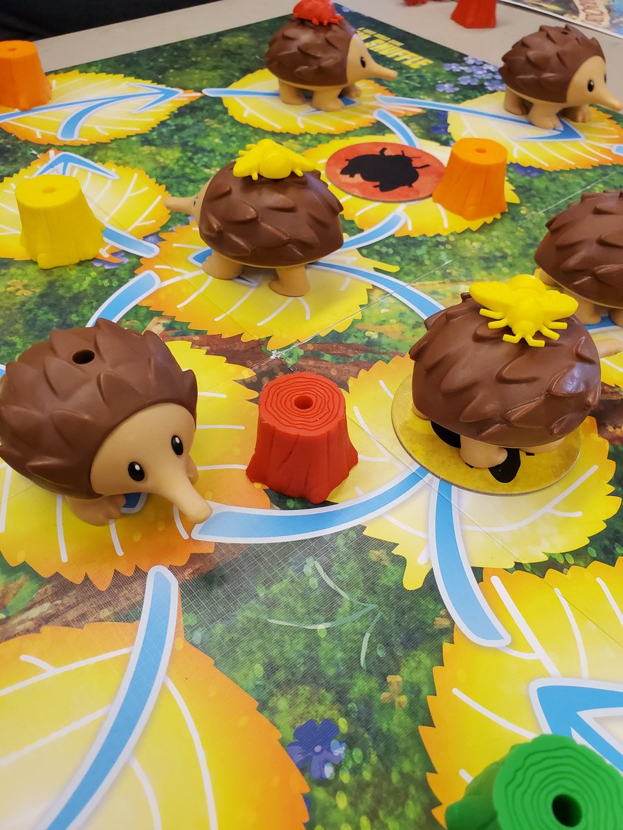 My last game played was #echidnashuffle by Wattsalpoag. This was a super cute pick up and deliver game with more strategy than expected. @EFGaming  @Boardgamelibra1
