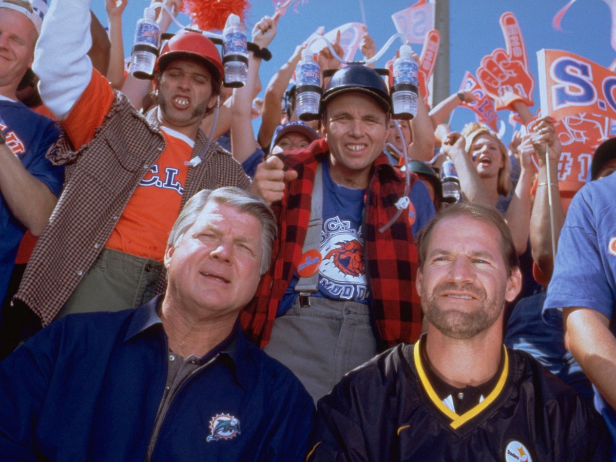 CowherCBS's tweet image. Congrats to @JimmyJohnson on joining the @ProFootballHOF! I wonder if @AdamSandler knew he had two future Hall of Famers in the stands watching Bobby Boucher in The Waterboy?