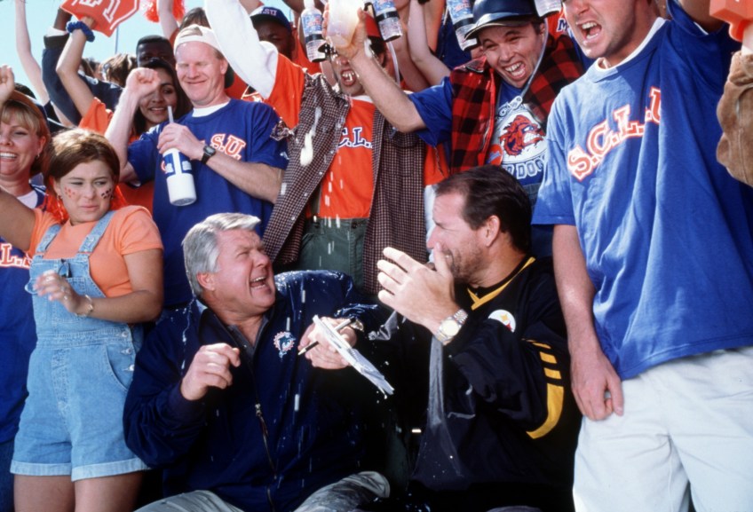 CowherCBS's tweet image. Congrats to @JimmyJohnson on joining the @ProFootballHOF! I wonder if @AdamSandler knew he had two future Hall of Famers in the stands watching Bobby Boucher in The Waterboy?