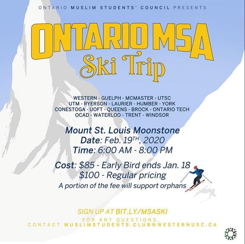MsaConestoga's tweet photo. Salam everyone! In collaboration with 18 other MSA’s, we’re super excited to announce and bring to you Ontario’s MSA Ski Trip!! ⛷🎿  Early Bird tickets end January 18th!! For more information you can visit our instagram page, https://t.co/R9W9x4OFho https://t.co/2gZhlNjr36