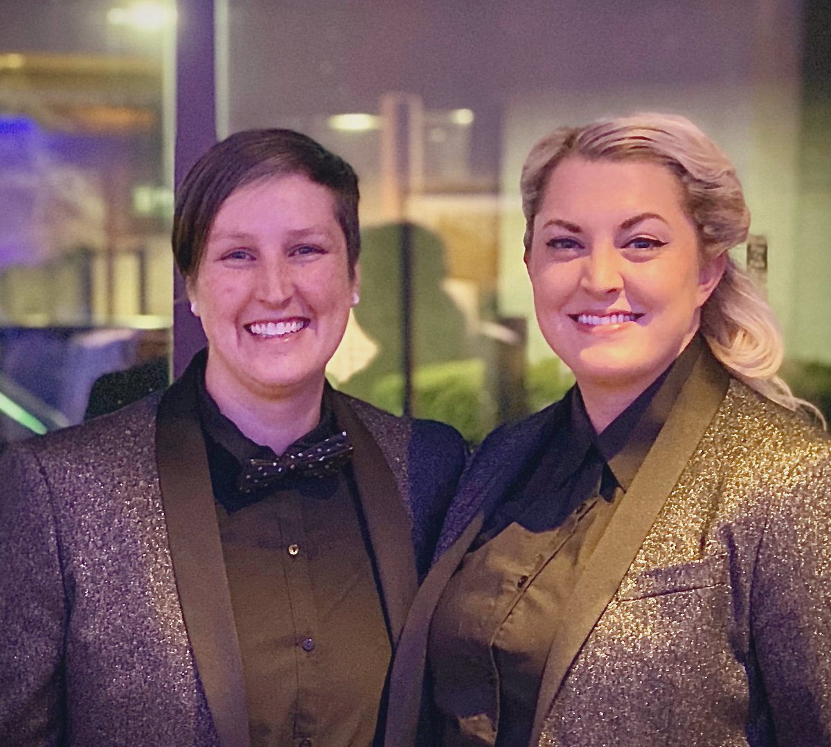 KellyBoyer4NH's tweet photo. Congratulations to @MayorJoyceCraig as she begins her second term as Mayor of Manchester! We had so much fun celebrating at your Inaugural Ball. So many friends and matching glitter jackets rounded out a fantastic evening! #firstfemalemayor #teamwife https://t.co/k2h5lCE94G