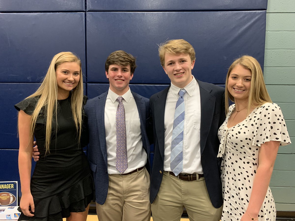 KFMS6th's tweet photo. Congratulations to these high school senior football players and cheerleaders - all SMES graduates: Shannon Murphy (Best All Round / Spirit of Smith), Ben Brown (Coach’s Award / Most Dedicated), Lee Fenstermacher (Scholar Athlete / Highest GPA), and Taryn Murphy. #banquetseason https://t.co/mQ2MVz6GfQ