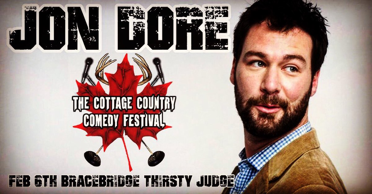 cottagecomedy's tweet photo. #Muskoka after selling out in 1 day we have added a late show to see @TVsJonDore live The Thirsty Judge in #Bracebridge ! https://t.co/JJujpCa9el limited tickets available! #CottageComedy https://t.co/NTqaulmLIJ