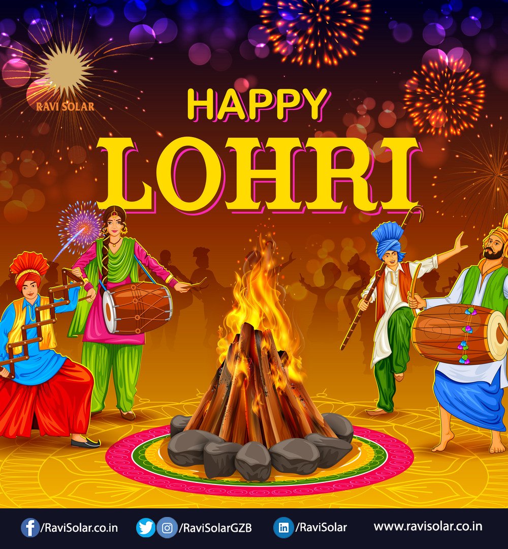 RaviSolarGZB's tweet photo. May the festival of #Lohri bring you and your family joy, happiness, prosperity &amp; success and fill your life with zeal, verve, love and divinity. #HappyLohri!
#GoGreen 🌄#GoSolar🌞 with #RaviSolar #EPCcompany #Ghaziabad https://t.co/kr9X0yYKoH