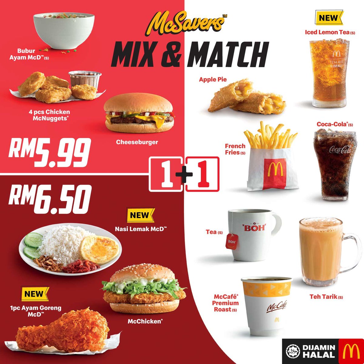 3. PROMOSI .McDonalds menyediakan promosi jimat McSavers Mix & Match bukan untuk anda berjimat tetapi untuk anda datang ke francais mereka dahulu. McSavers ini terhad menu dia. Mungkin anda rasa nak makan benda lain jugak. so terpaksa add-on/ upgrade curly fries etc.
