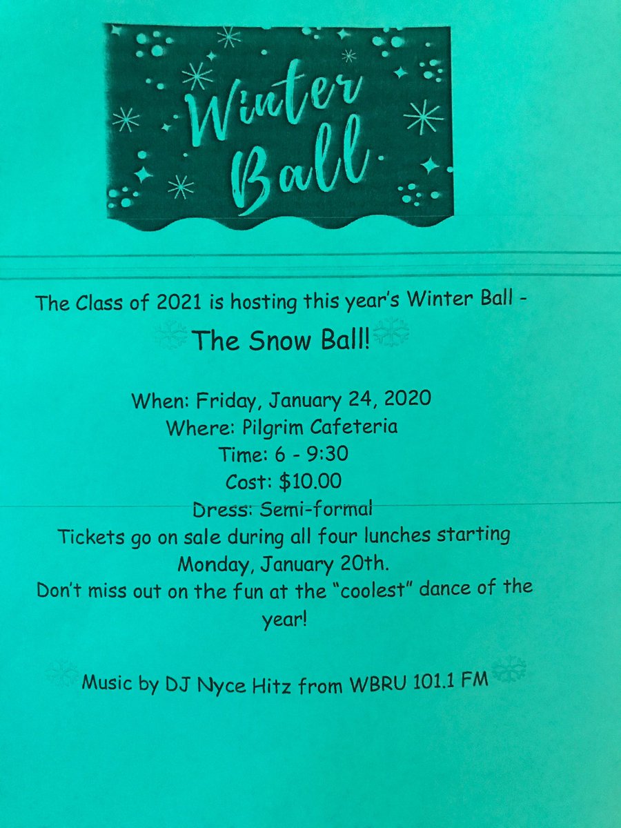 Pilgrim2021's tweet photo. GET YOUR SNOW BALL TICKETS! 🤩 https://t.co/MvuUBp7nyC