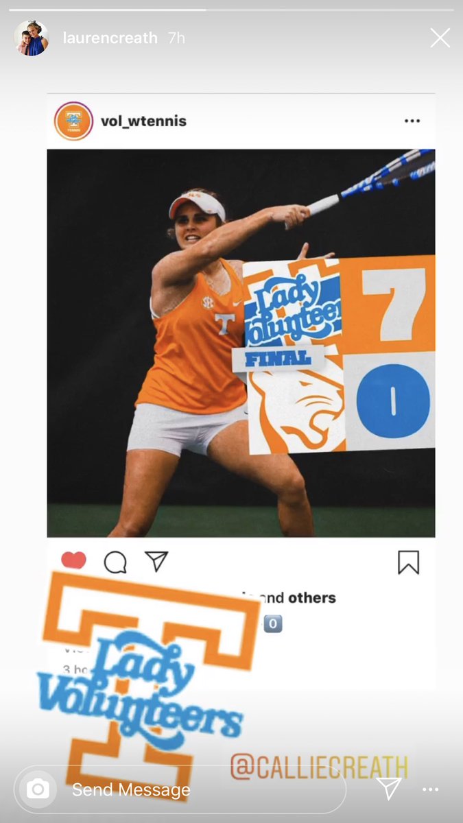 BrandonDavisATA's tweet photo. Congrats to @calliecreath on going 4-0 in the first two college dual matches of her career at @Vol_WTennis today!!! Many more wins to come!!!!

#ataresults https://t.co/2vZgijqOHL