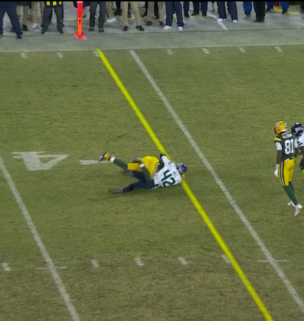 SportsCenter's tweet image. This was ruled a first down on the field and stood after a review.

Did they get it right?