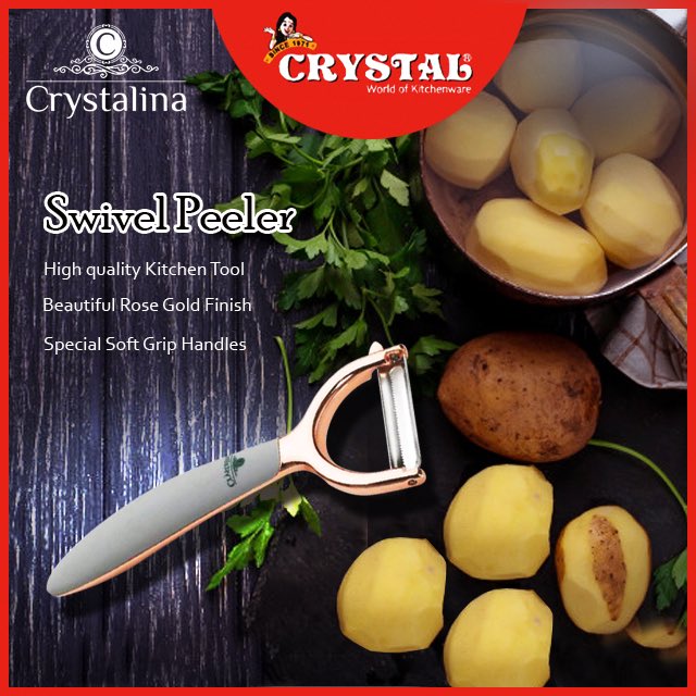 CrystalCookware's tweet image. Peeling potatoes became effortless with Crystalina Swivel Peeler. The stylish and elegant collection is enduring and performs with excellence. The blade is made of high-grade stainless steel with long-lasting sharpness.
#crystalindia #modernkitchentools #kitchenaids #kitchentools