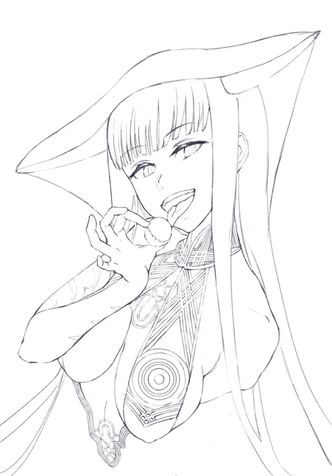 年賀絵も描き終わったので先のラクガキをリメイクしたい
とりあえず線画まで

#楊貴妃 #fgo 