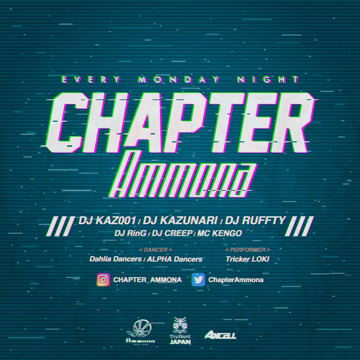 ChapterAmmona's tweet photo. 毎週月曜日開催🔥🔥

【CHAPTER @clubAMMONA 】

22時Open🙌

是非皆さん遊びに来て下さいね♪

インスタもご覧下さい☺️↓
https://t.co/i2zDaCMsBA… 

23時までのご来店が凄くお得です💪

#WeAreAxcell #Chapter #Ammona 
#chapter_ammoring #tryhard https://t.co/VcyygeBD2B