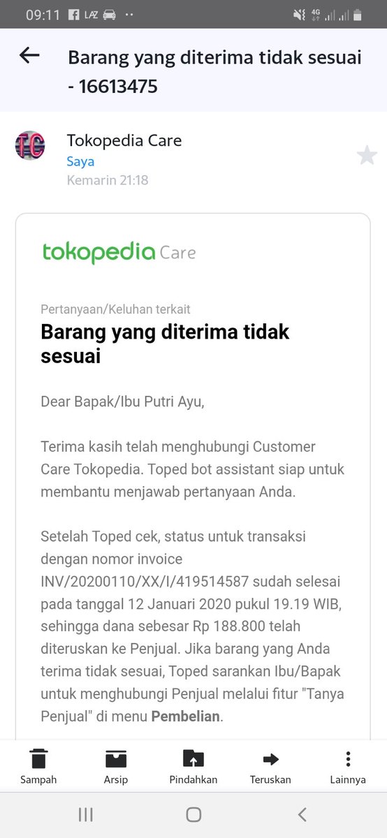 momima69's tweet photo. @TokopediaCare Ini invoice yang saya terima. https://t.co/v8VlOa5vk2