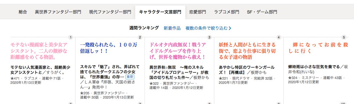 ジャンルロンダリング Web小説コンテストの キャラ文芸部門 に異世界ファンタジーが Togetter
