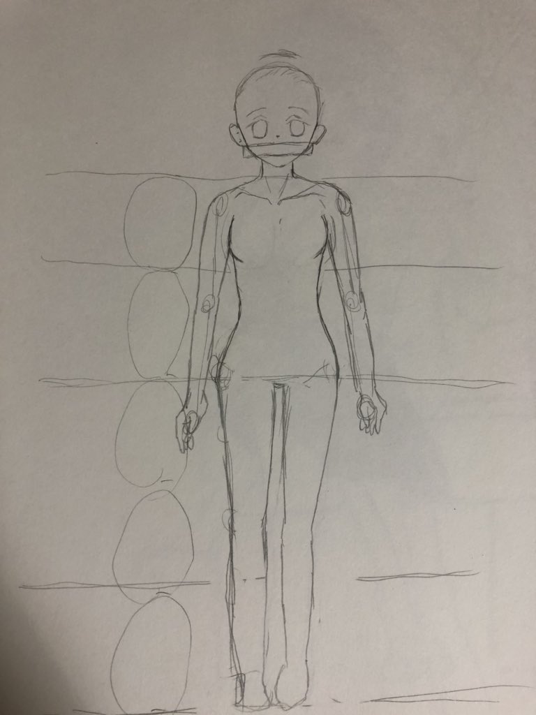 お絵描き5日目練習。しっかり全身描けるようになりたい。 