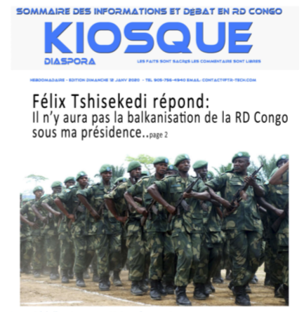 ftrtech's tweet image. Votre édition hebdo du 12 Janvier 2020. Sommaire et débat sur les informations en RD Congo.
ftr-tech.com/kiosque/Kiosqu…
